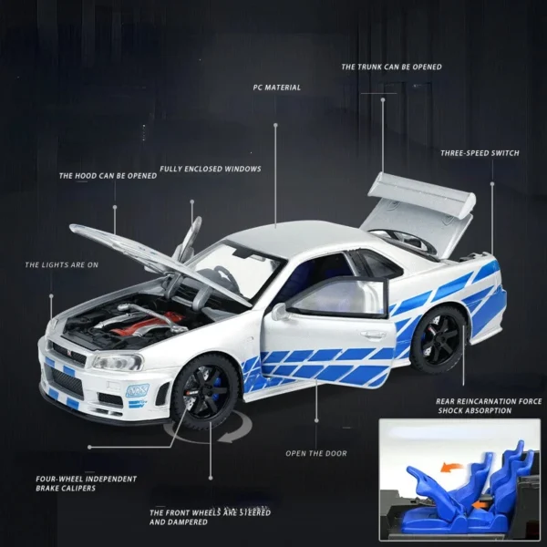 Nissan GT-R Skyline R34 Model 1:32 Scale